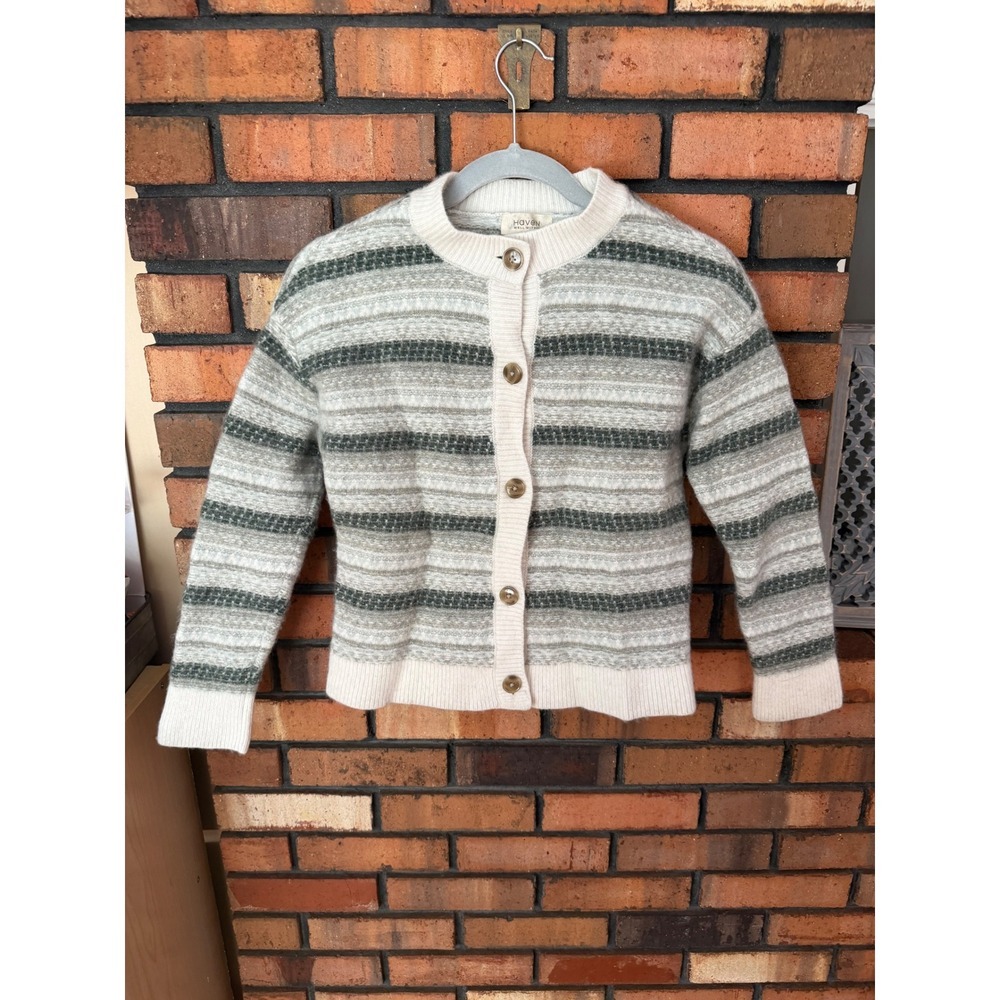 Haven Well Within Merino Wool Striped Cardigan